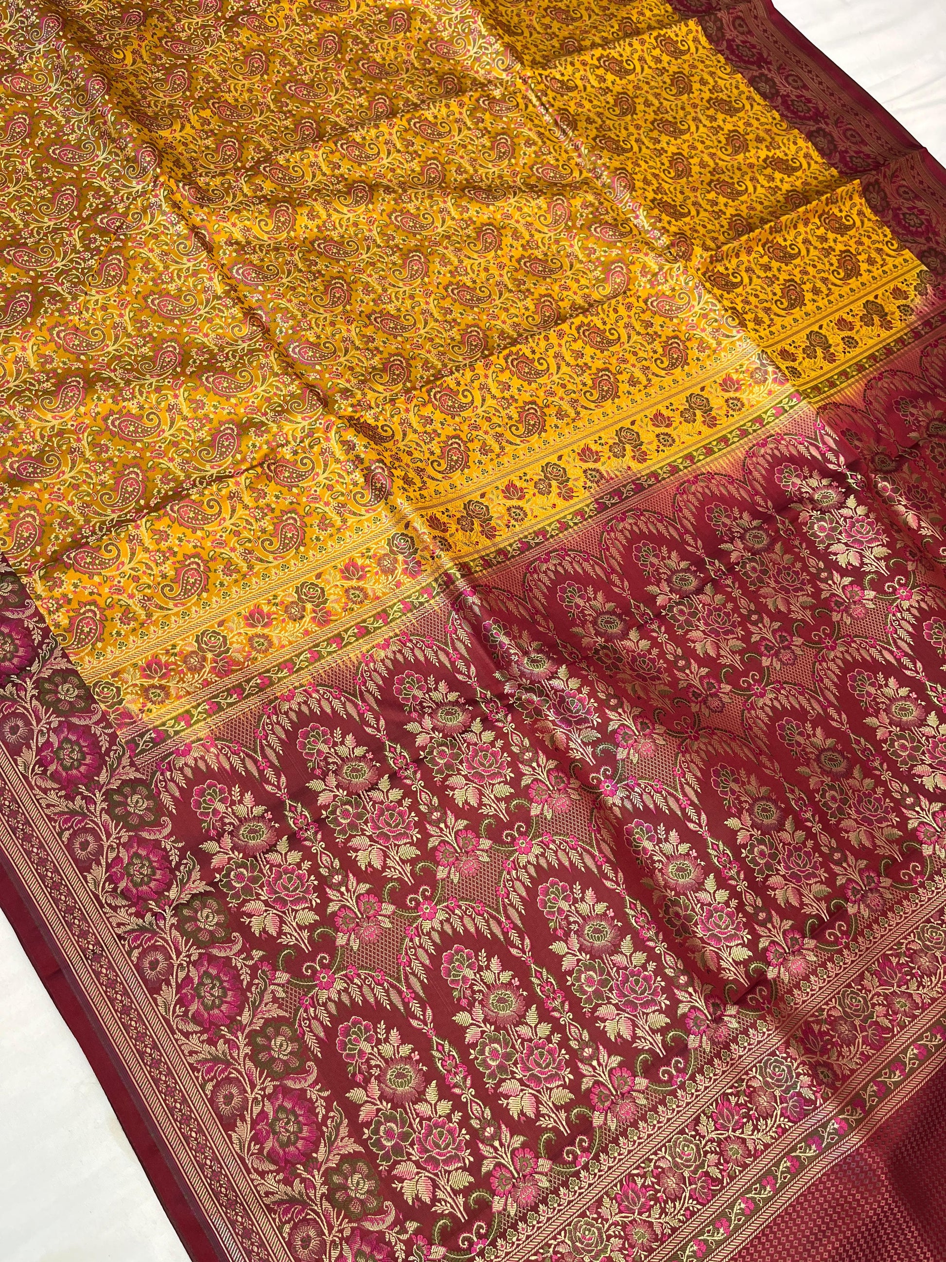Banarasi Mashru Jamdani Silk Saree