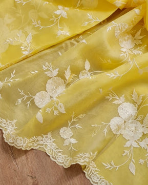 Kora Organza Saree with Embroidery Work