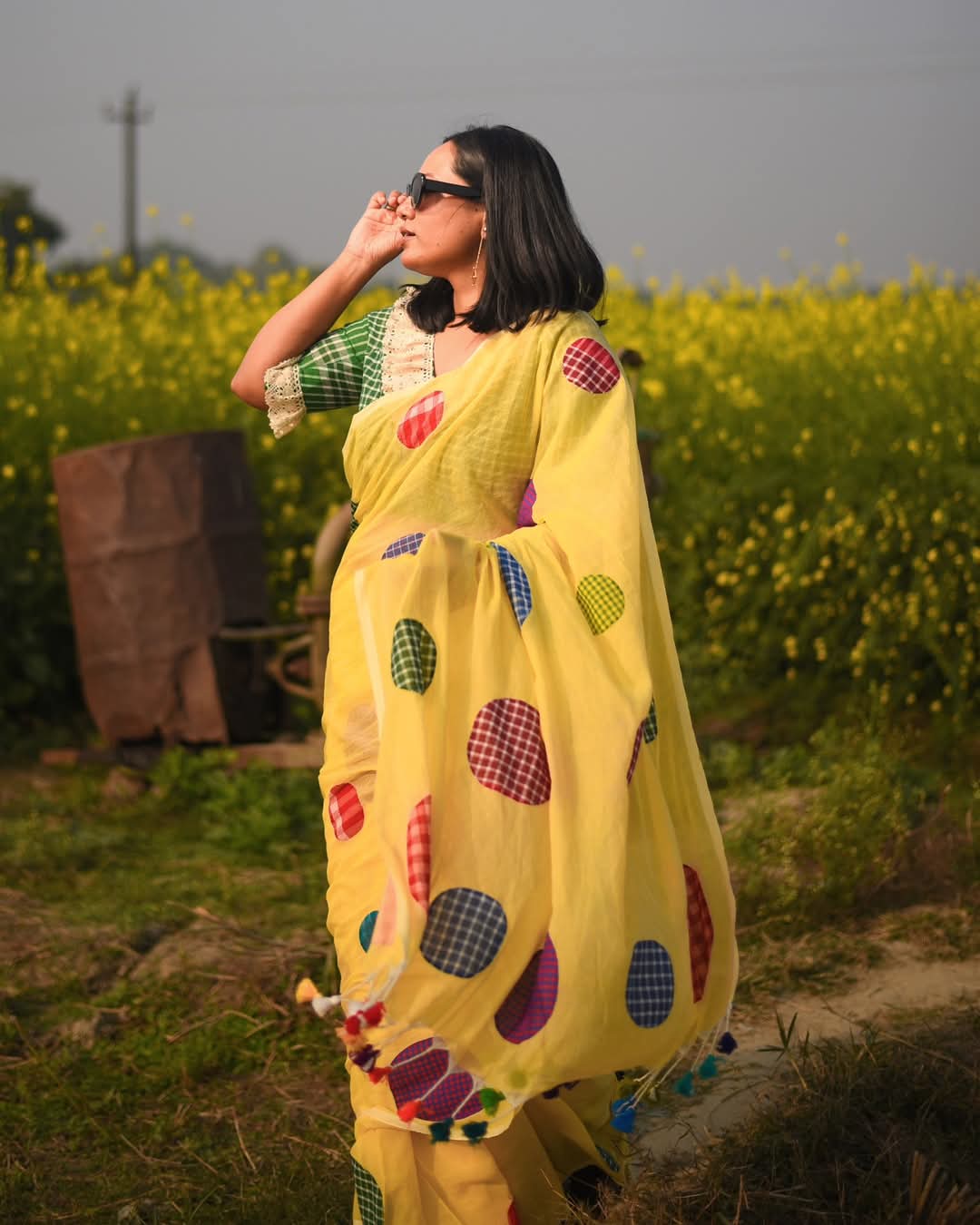 Exclusive Gamcha Ball Work Saree – New Trending Design