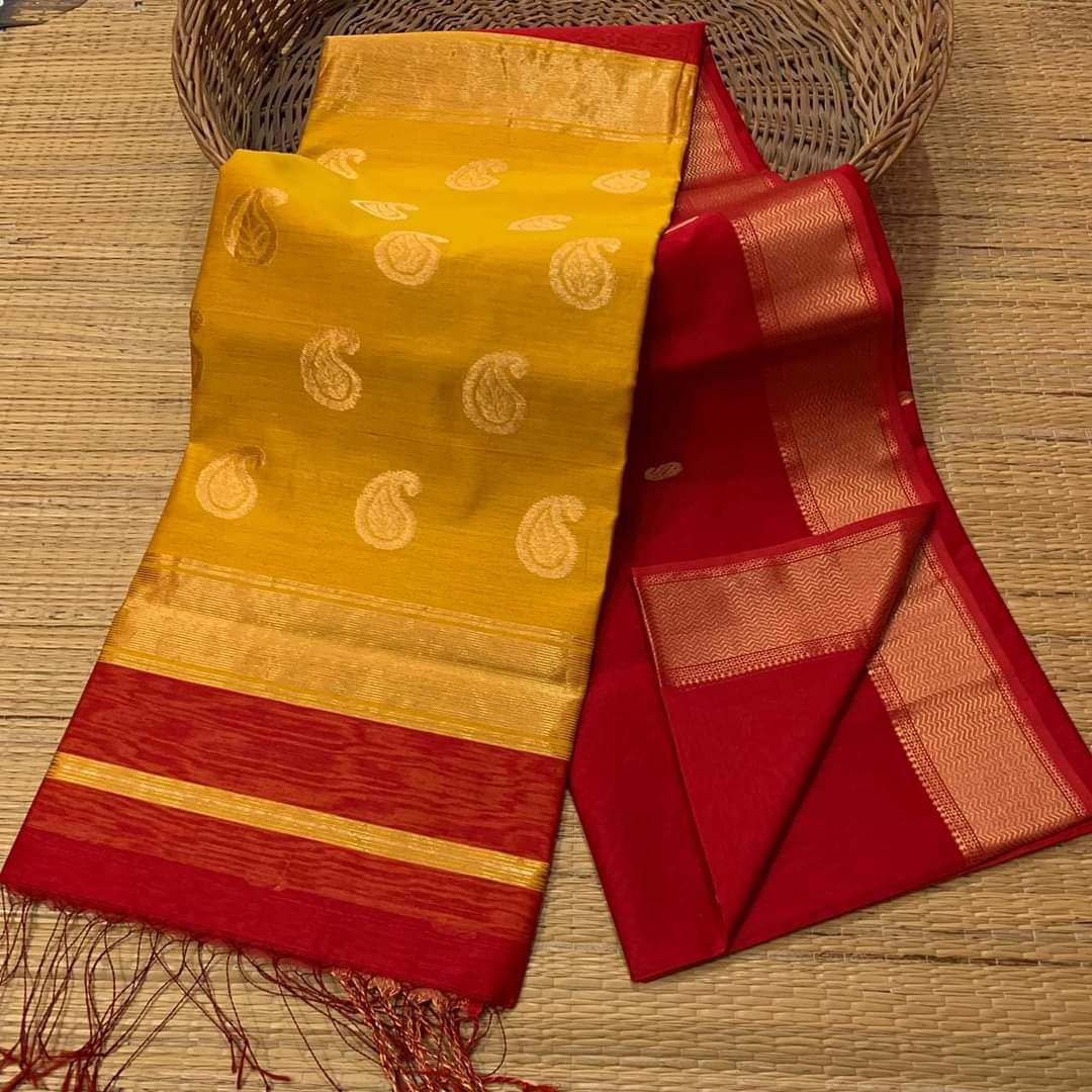 Handloom Maheshwari Mango Buta Saree