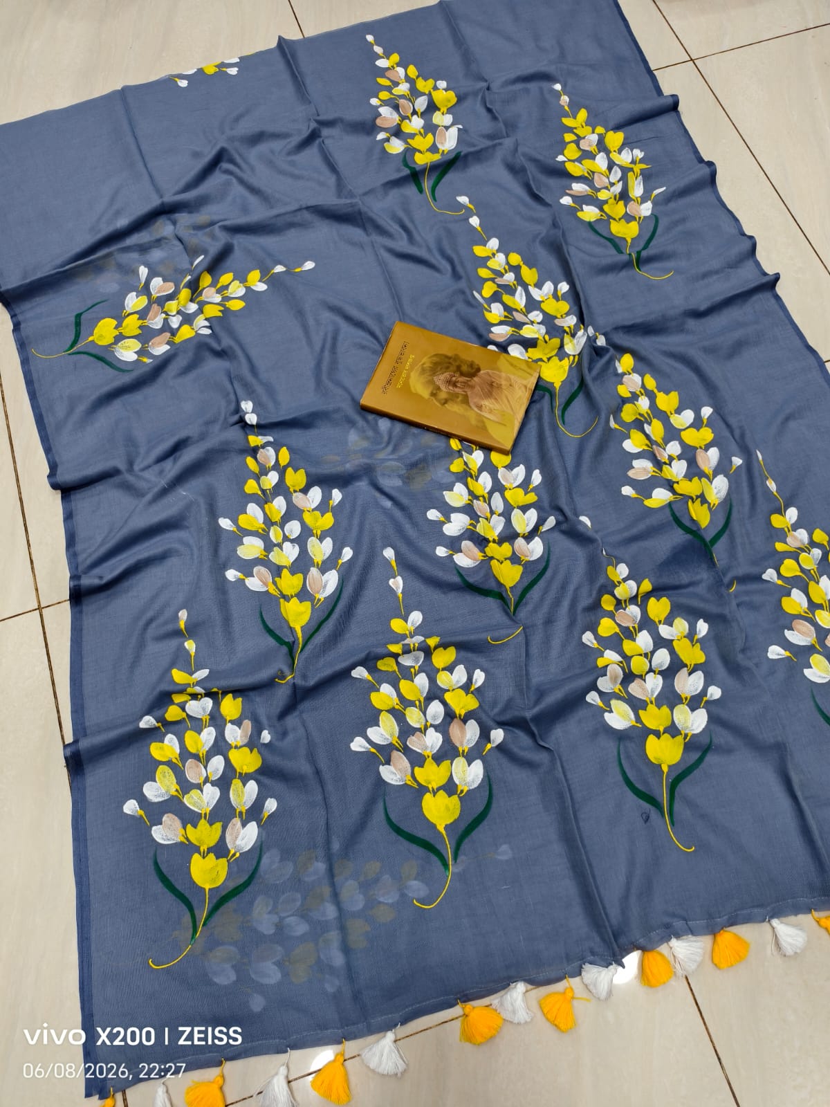 Special Hand Painted Mulmul Cotton Saree